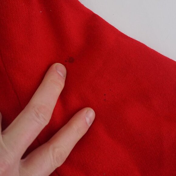 Vintage Sag Harbor Red 100% Wool w Black Collar Single Button Blazer Size 10 - Picture 13 of 13